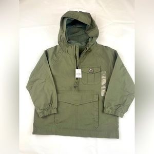 Beautiful GAP Boys Army green pullover jacket! Brand New with Tags Size 3T